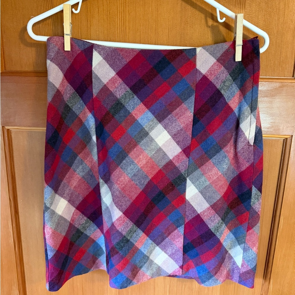 H&M Plaid A-Line Mini Skirt in Burgundy, Pink, Blue, Gray, Cream
